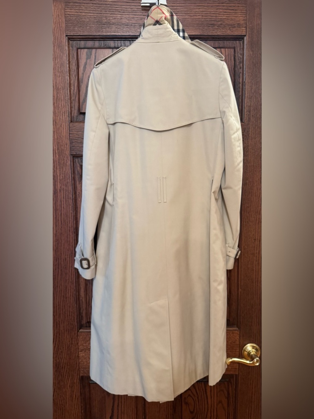 Vintage Burberry Beige Double-Breasted Kensington Trench Coat US Size 8 Slim - Picture 4 of 16